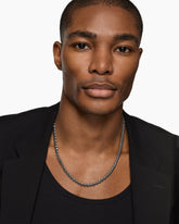 Armory® Necklace in Sterling Silver with Black Diamonds, 7.5mm